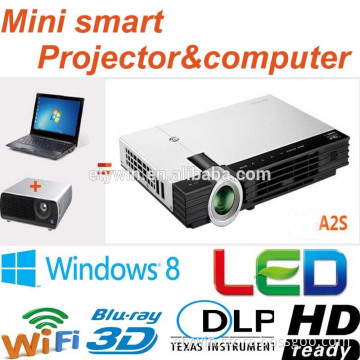 LED Projector Win8 system LED projector lamp 1000 lumens mini projector with computer 300 inch projector screen 3D projector